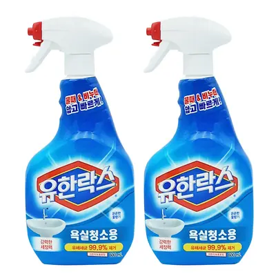 유한락스 욕실청소용 600ml 4개 화장실 세균 찌든때 물때 제거 욕실청소 세정제