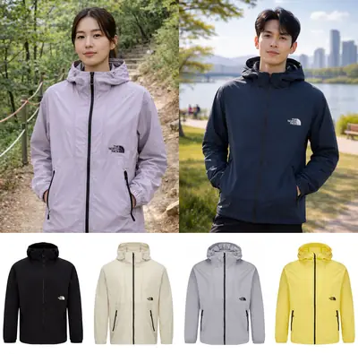 노스페이스 초경량 경량 후드 바람막이 러닝 윈드 자켓